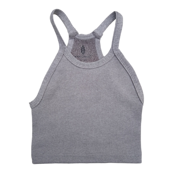 NWOT! Free People Movement Happiness Runs Crop Tank Top in Heather Grey Size M/L - Picture 2 of 7